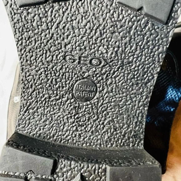 Geox Women's Rawelle Biker Boots Black Snakeskin Embossed Leather Size 36 US 6 - Picture 6 of 9